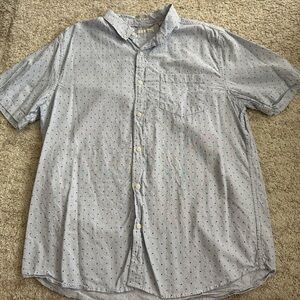 Hawker Rye Slim Fit Short Sleeve Button Down Shirt Mens XL Blue Micro Print